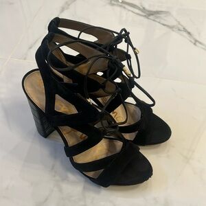 Sam Edelman Yardley Black Suede Lace up Heels